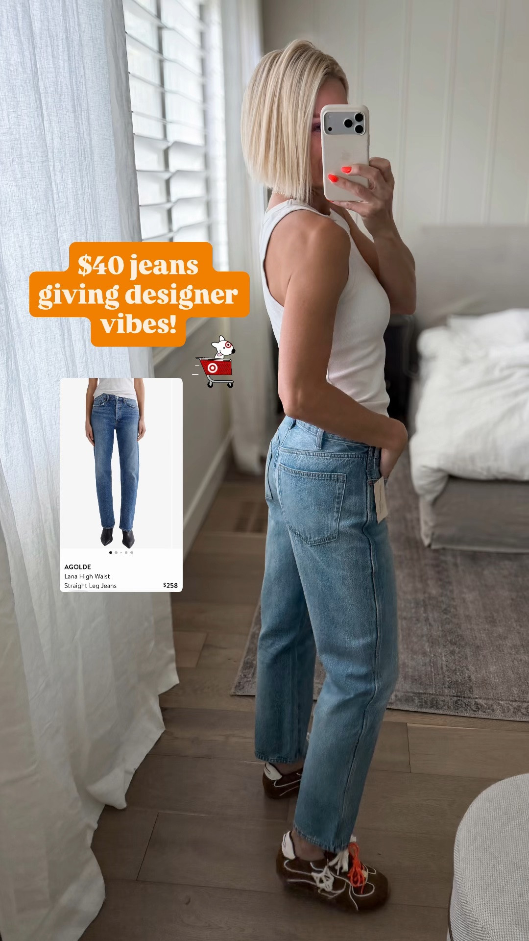 I’m super picky when it comes to denim, but this pair from @Target is giving high end jeans for a fraction of the cost. $40. I think they fit true to size as they are a boyfriend style. If you want a more fitted look then size down. Wearing light wash in my true size 4.