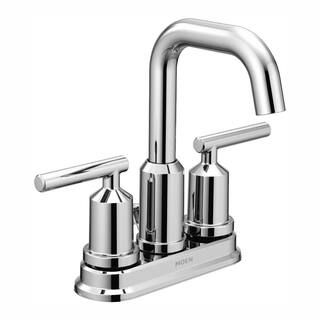 MOEN Gibson 4 in. Centerset 2-Handle High-Arc Bathroom Faucet with Pop-Up Assembly in Chrome 6150... | The Home Depot
