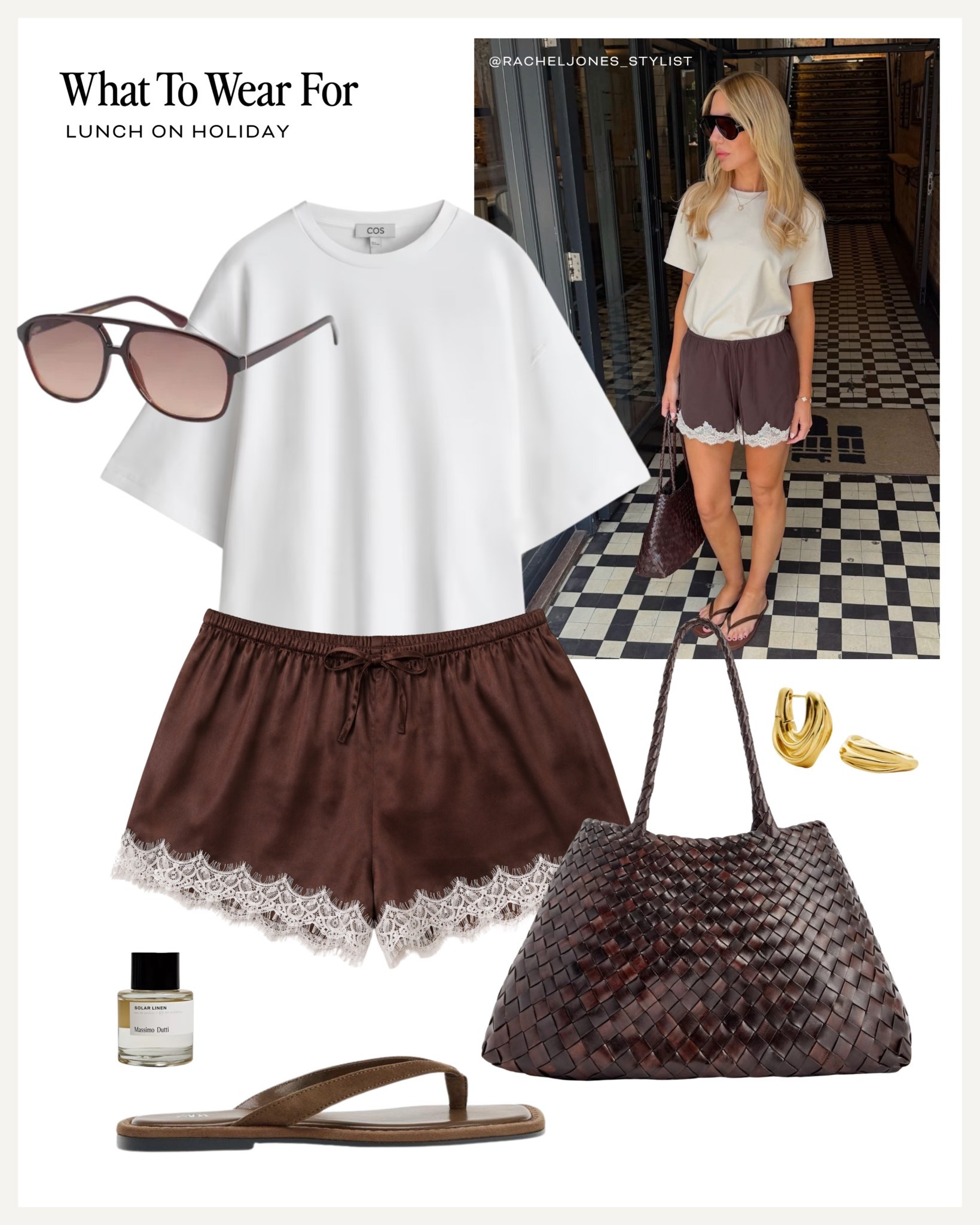 Lunch on holiday ☀️ 

Lace shorts, silk short outfits, summer style 

#LTKsummer