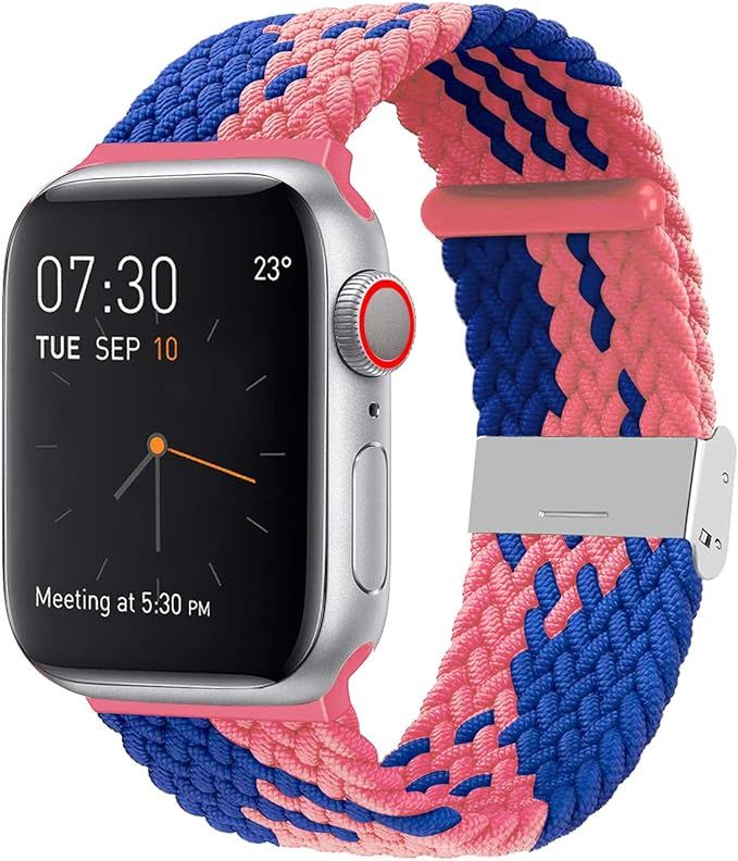 SIXRARI Braided Solo Band Compatible with Apple Watch 42mm 44mm, Soft Stretch Loop with Adjustabl... | Amazon (US)