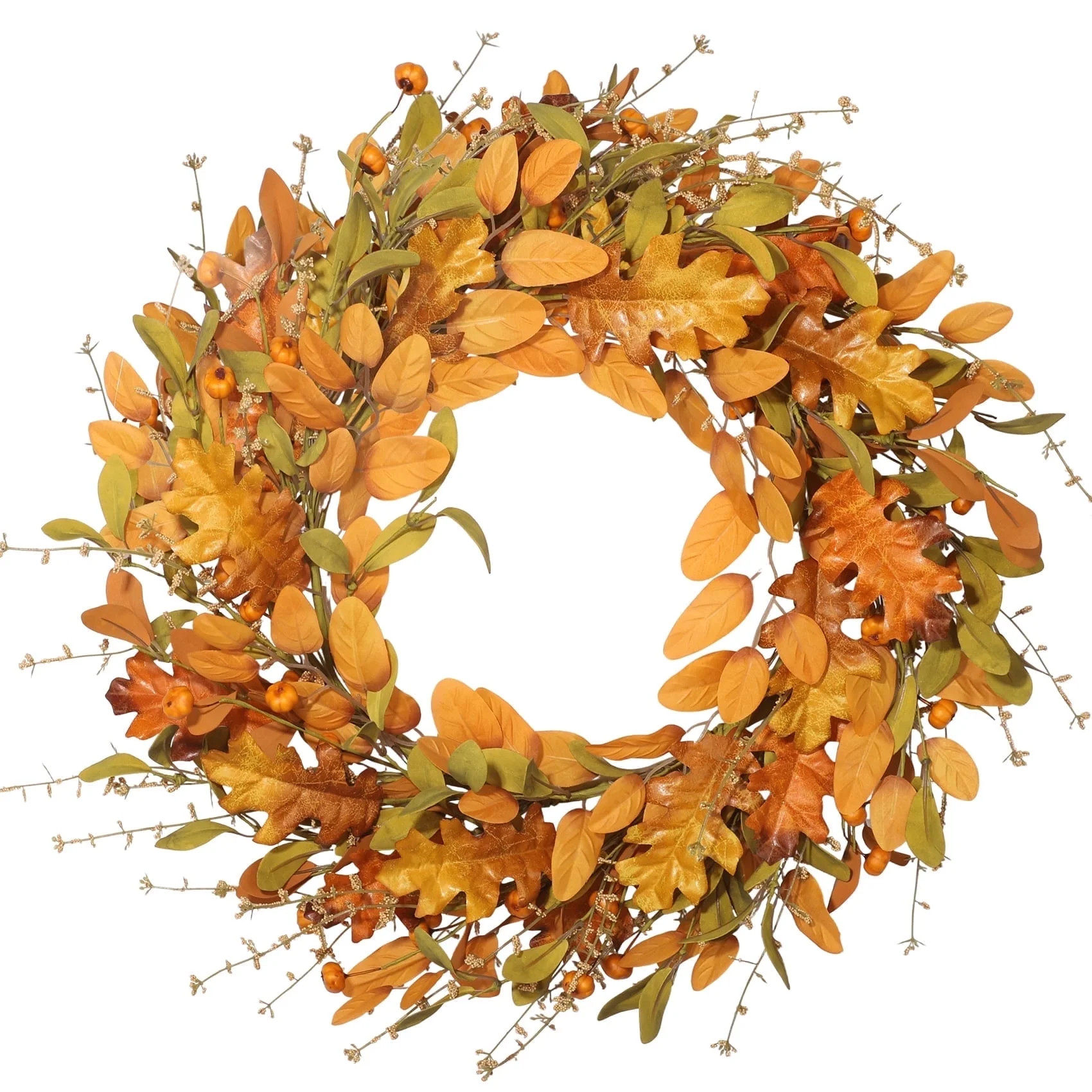 Scidweet Fall Wreath for Front Door, 20" Artificial Mixed Leaves Autumn Wreaths for Farmhouse Ind... | Walmart (US)