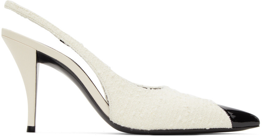White Vesper Slingback Pump Heels | SSENSE