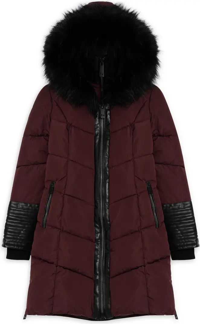 Noize Priya Water Resistant Mixed Media Parka with Faux Fur Trim | Nordstromrack | Nordstrom Rack