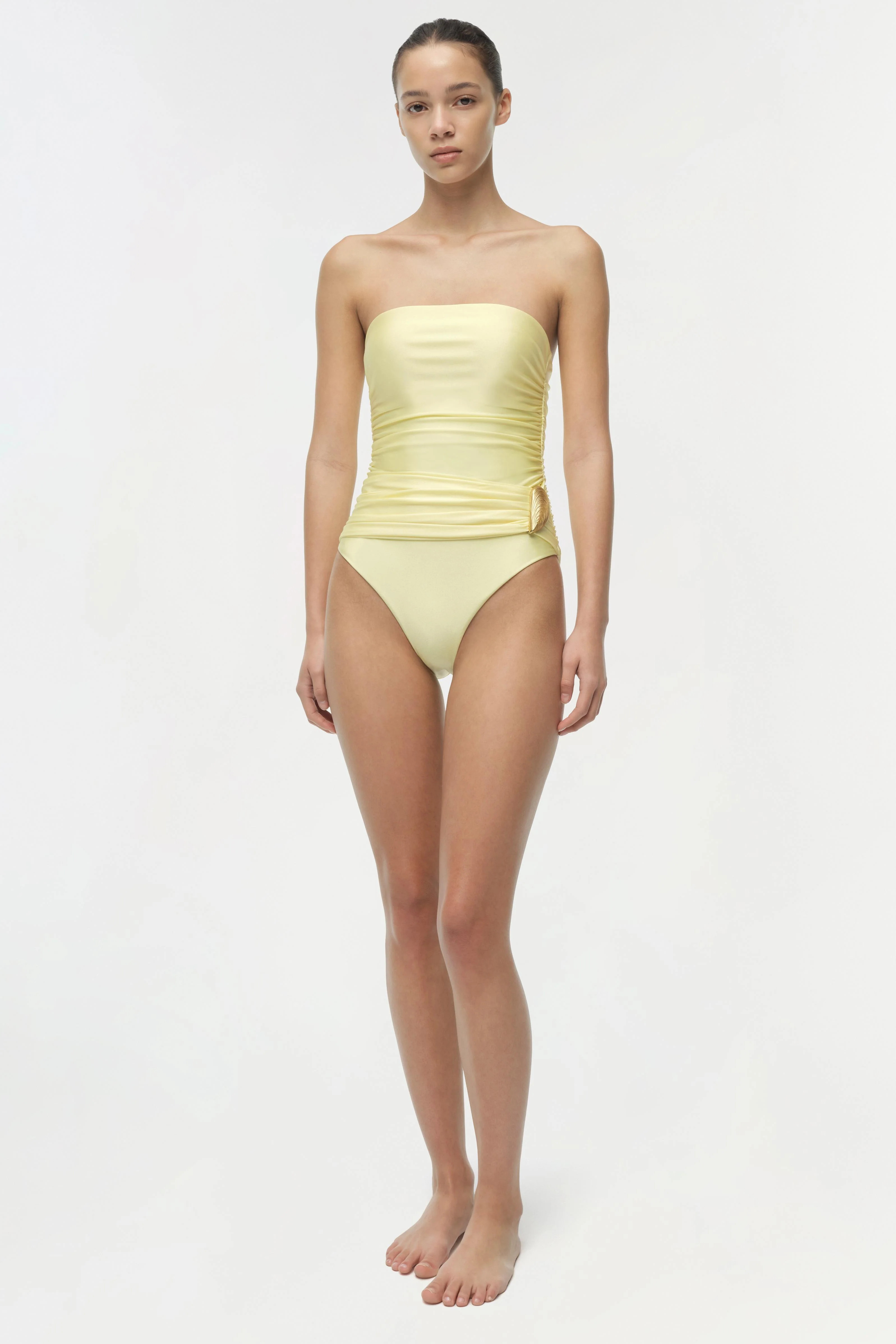 Lorena Shell Strapless One Piece | Simkhai