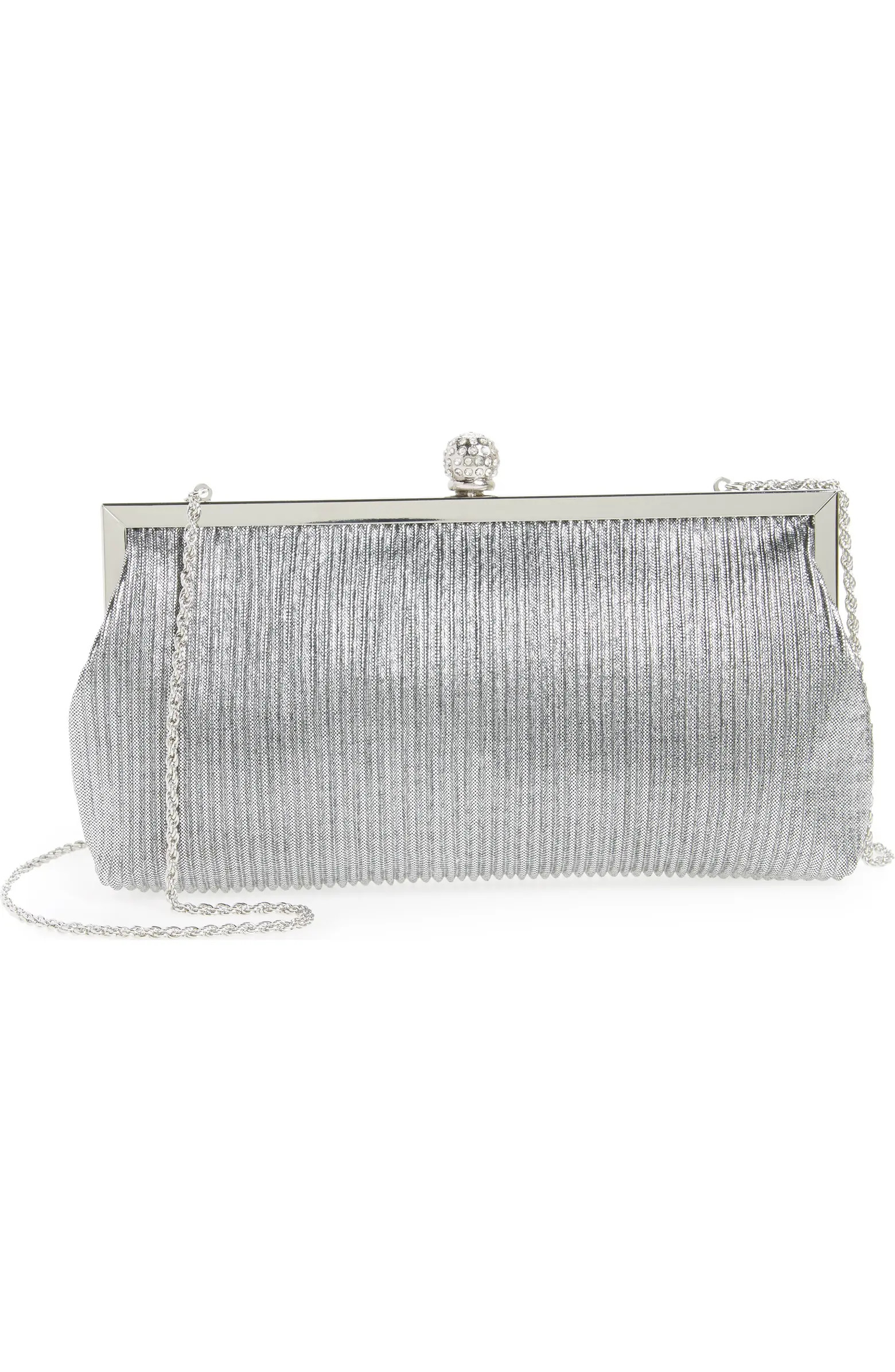 Aneka Pleated Shine Clutch | Nordstrom
