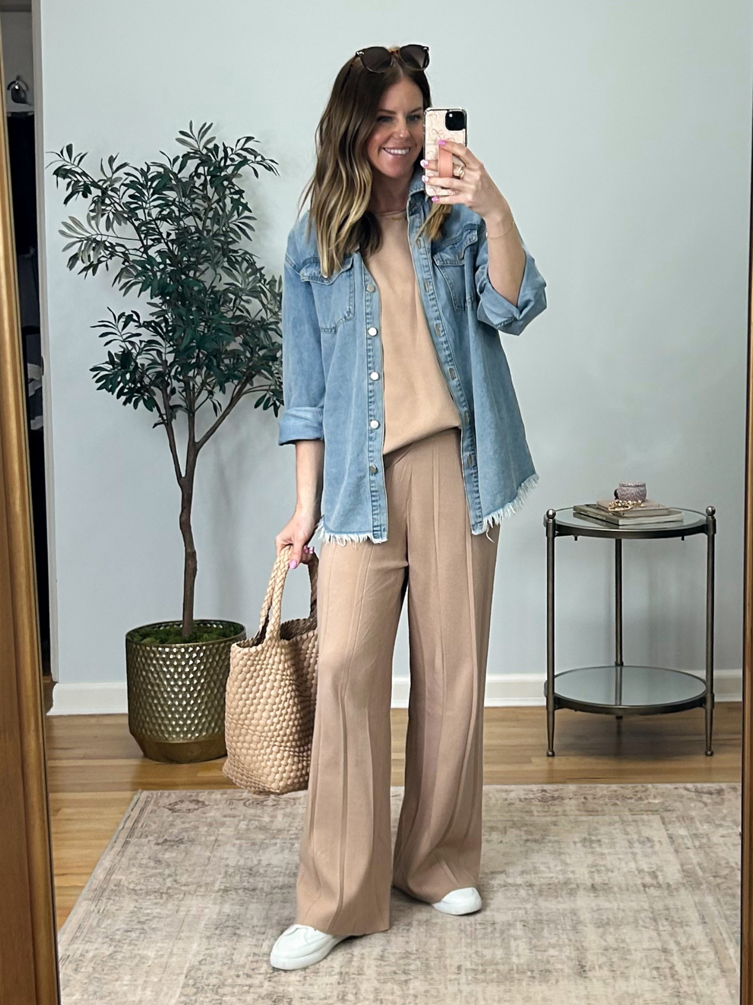 Amazon matching pant set. Wide leg pant set. Matching set in tan! Has elastic at the waist. Wearing S in set. Travel outfit. Casual outfit. Spring outfit. Amazon airport outfit. Elevated casual outfit. Airport style. Travel style. Matching pant set. 

#LTKFindsUnder50 #LTKFindsUnder100 #LTKSaleAlert
