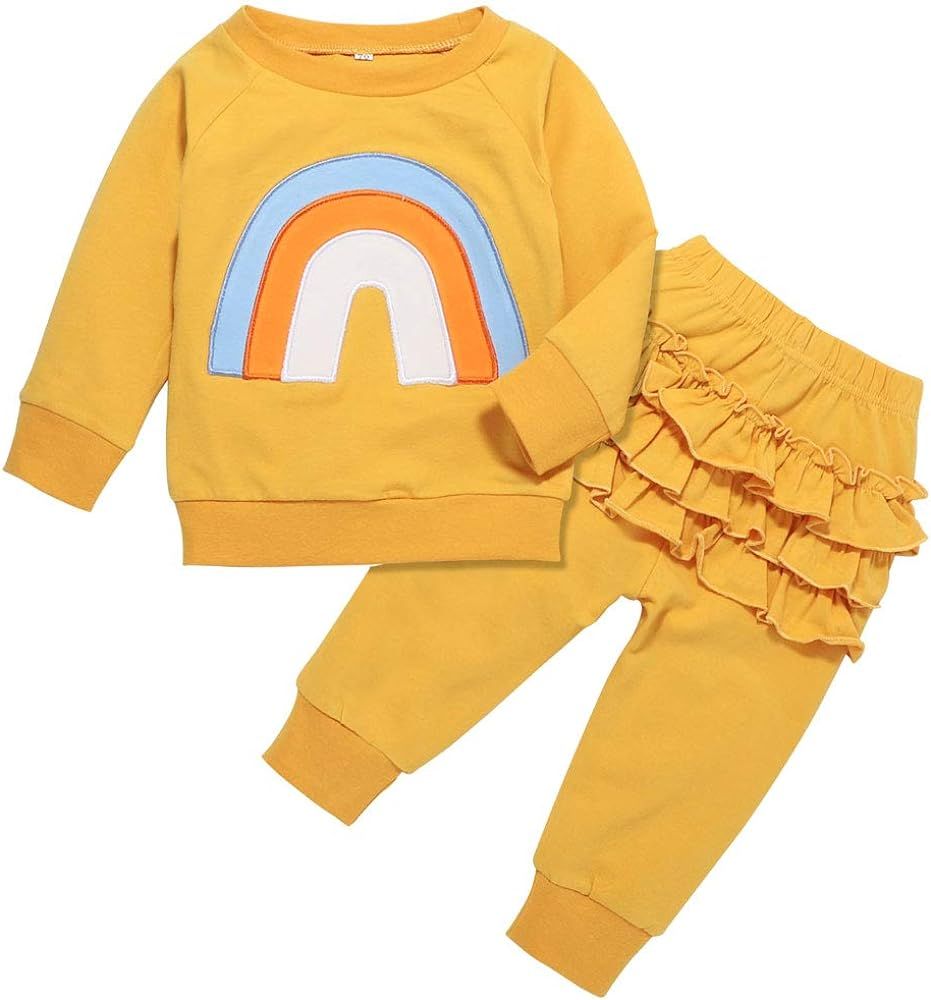 Toddler Girl Clothes 0-24 Months Cute Baby Infant Outfits Set Sweatshirt Top Sweatpants Pants Swe... | Amazon (US)