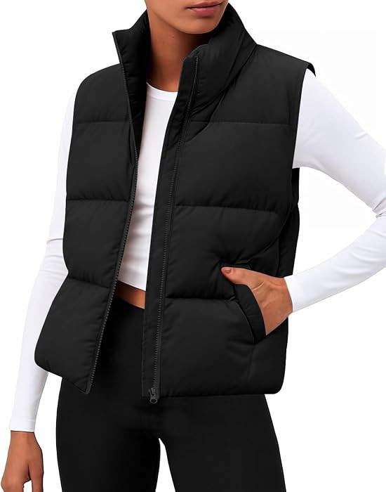 Zeagoo Women Puffer Vest Cropped Winter Outerwear Warm Coat | Amazon (US)