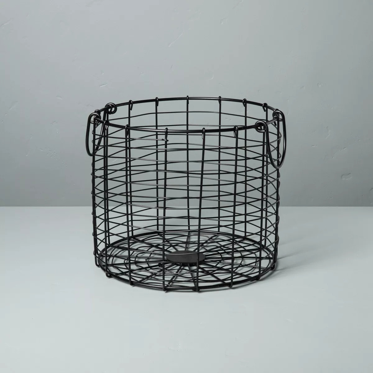 Round Wire Storage Basket with Handles Black - Hearth & Hand™ with Magnolia | Target