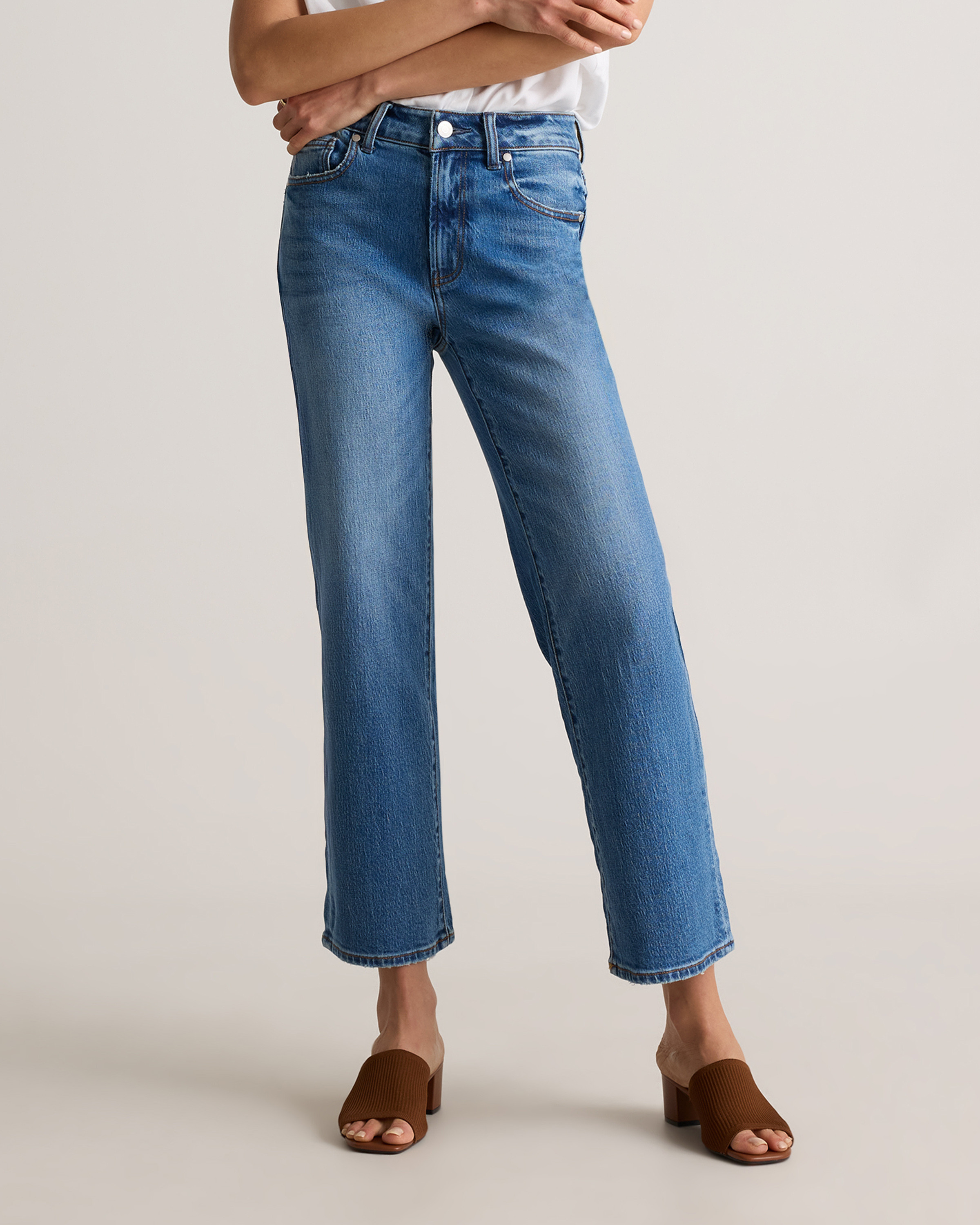 Bella Stretch Cropped Straight Jeans | Quince