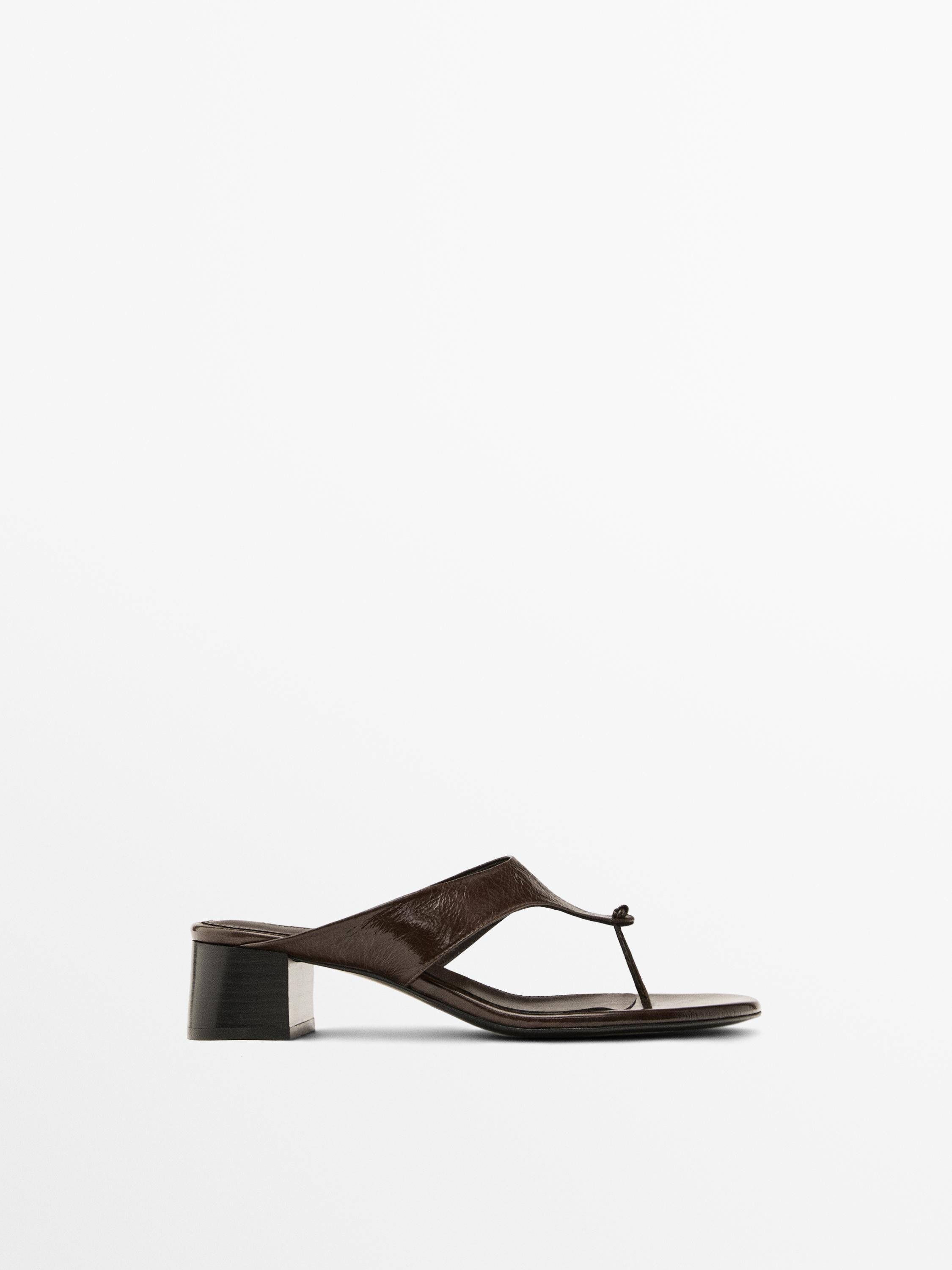 Heeled sandals with toe divider | Massimo Dutti UK