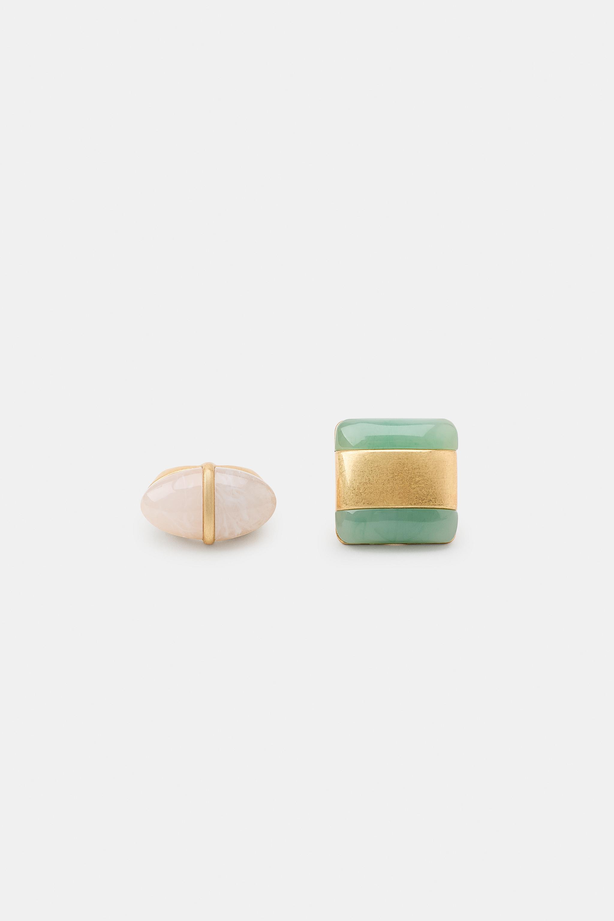 2-PACK OF RESIN STONE RINGS | Zara US