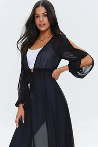 Chiffon Self-Tie Duster Kimono | Forever 21 (US)