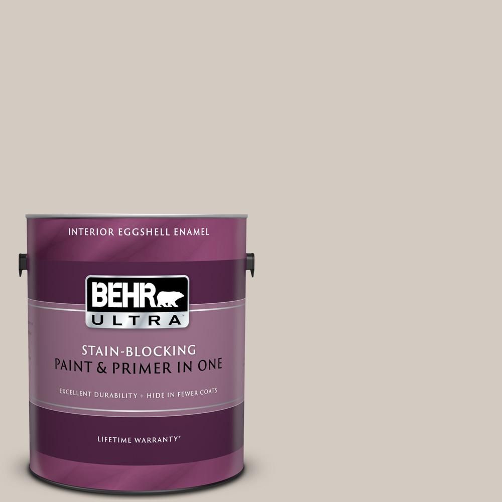 BEHR ULTRA 5 gal. #N320-2 Toasty Gray Semi-Gloss Enamel Interior Paint and Primer in One-375005 -... | The Home Depot