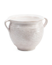 12.5in Ceramic Planter With Handles | TJ Maxx