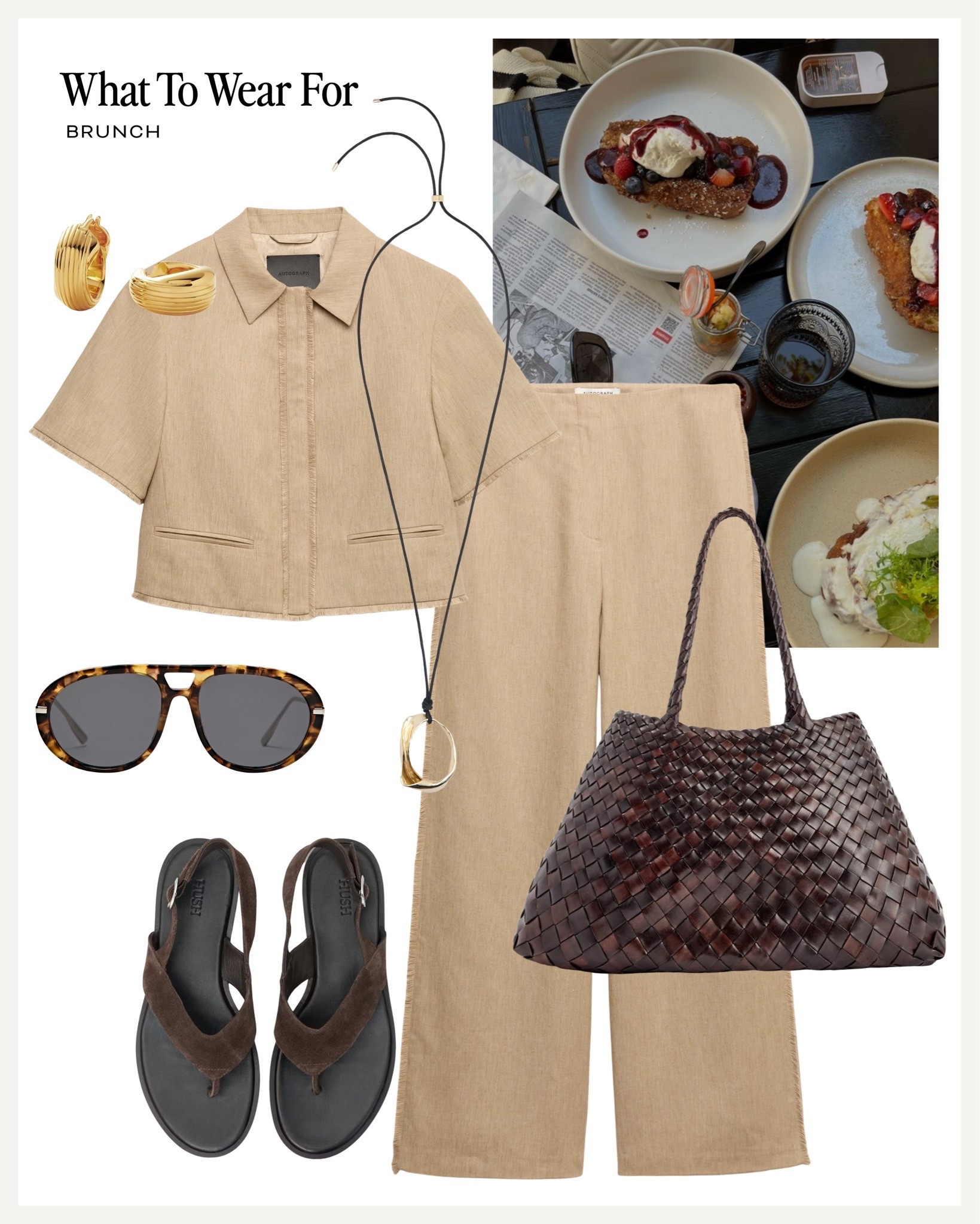 Summer coord outfit inspo ☀️✨

Brunch, M&S matching set, brown tote bag, suede sandals

#LTKsummer