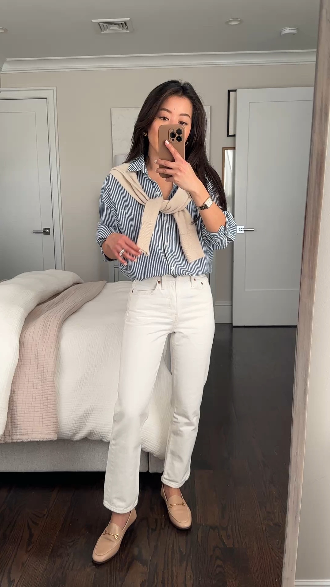 30% off Levi's - including these white jeans I got last year that are perfect for spring / summer! 

• Levi’s wedgie straight jeans - these are my old pair in size 24 x 26 which are now snug on me so I’d currently wear 25 x 26

Also linked the Levi’s 501 crop I tried on in a great off white eggshell color. The 501 crop are slightly roomier at the hips and thighs than the pair I  am wearing in this post . I still wear 24 x 26 in the 501 crop and not size up bc it fits roomier  

• Old Navy boyfriend oversized button down Xs petite - linked current colorway. Love how intentionally oversized chic this looks 

• Sam Edelman loafers 5.5 so comfy with no breaking in neede

Spring outfits, white jeans, petite friendly #LTKSpringSale 

#LTKSaleAlert #LTKStyleTip #LTKPetite