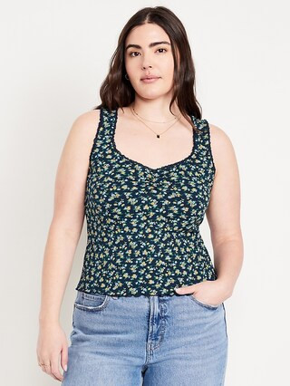 Cinched Floral Tank Top | Old Navy (US)