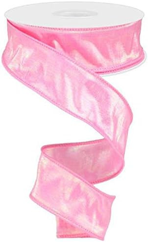 Iridescent Dupioni Wired Edge Ribbon, 10 Yards (Pink, 1.5") | Amazon (US)