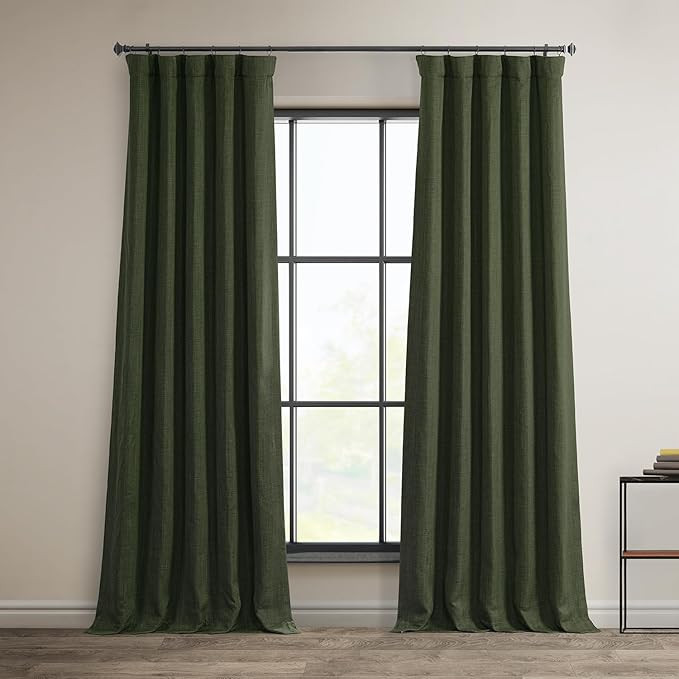 HPD Half Price Drapes Faux Linen Room Darkening Curtains - 108 Inches Long Luxury Linen Curtains ... | Amazon (US)