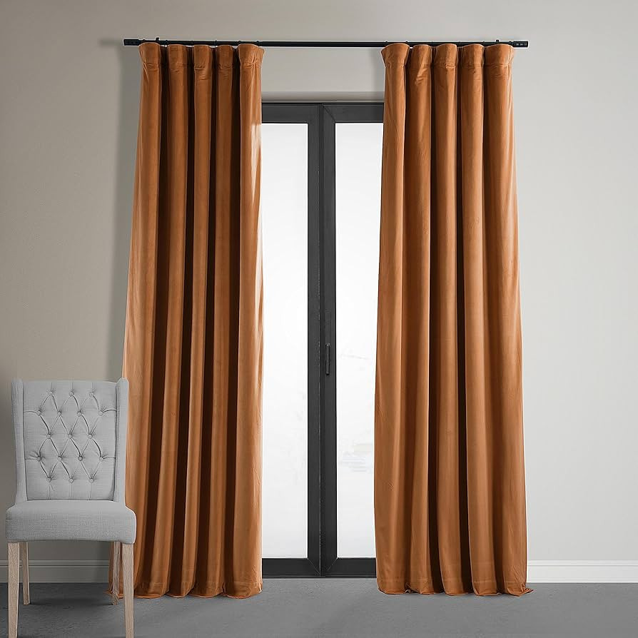 HPD Half Price Drapes Signature Blackout Velvet Curtains 96 Inches Long Heat & Full Light Blockin... | Amazon (US)