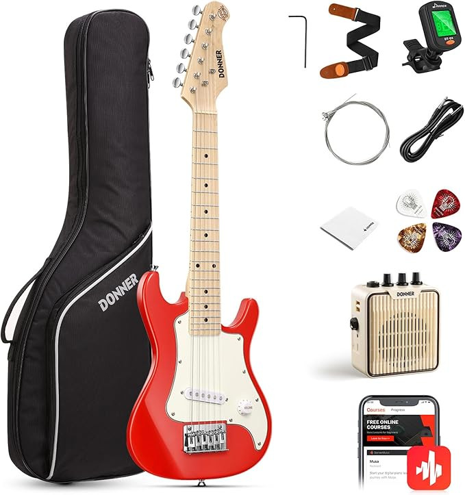 Donner 30 Inch Kids Electric Guitar Beginner Kits ST Style Mini Electric Guitar for Boys Girls wi... | Amazon (US)