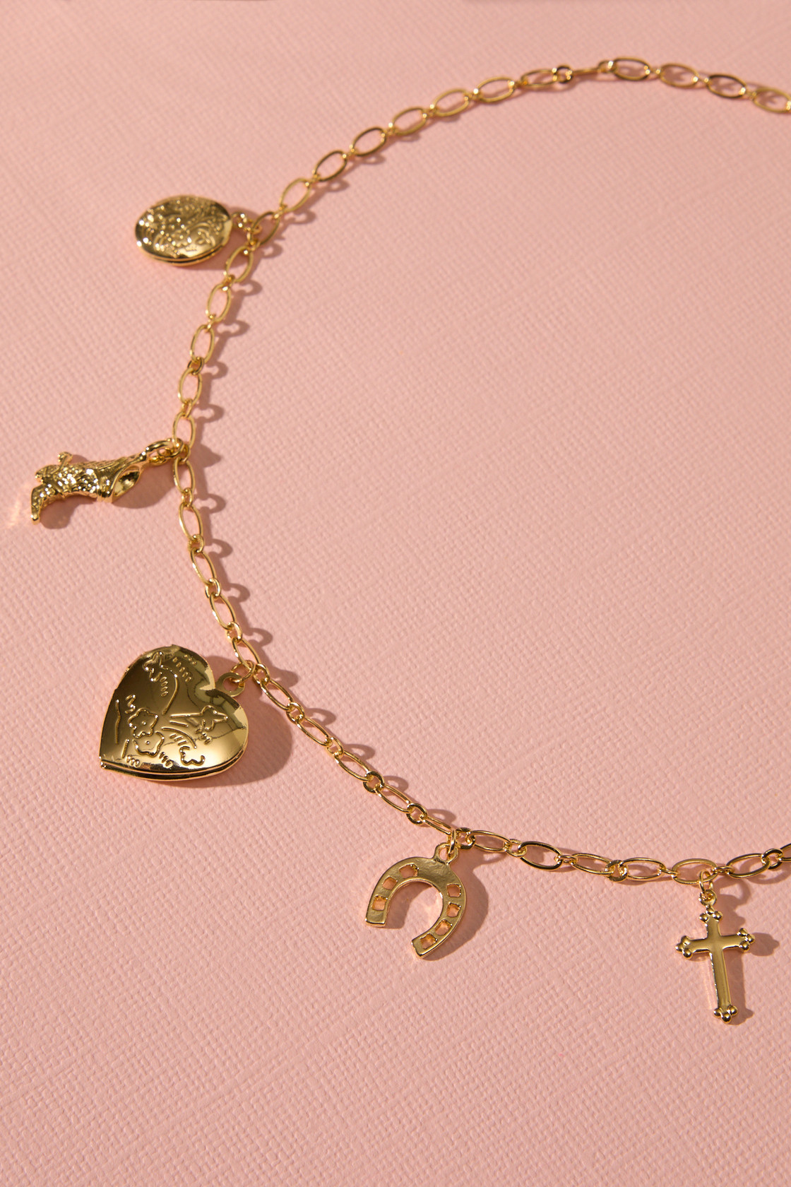 Western 5 Charm Gold Necklace | Altar'd State | Altar'd State