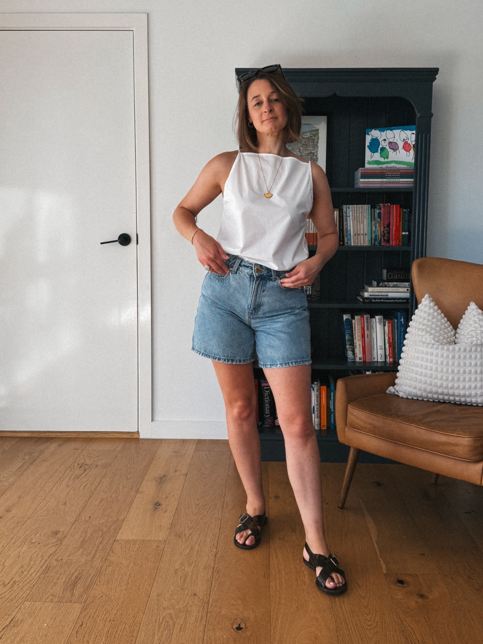 Top - Assembly Label. Wearing usual size 8
Shorts - Ceres Life. Wearing an 8. Old 
Sandals - Sezane. Tts 

#LTKaustralia #LTKsummer #LTKnewzealand