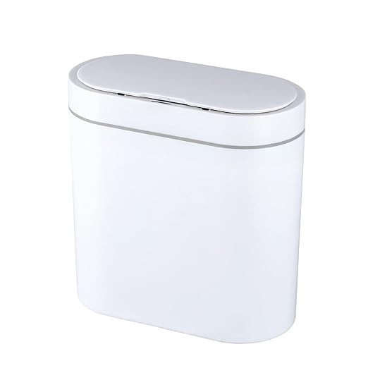 ELPHECO 2.5 Gallon Bathroom Trash Can with Lid, Slim Motion Sensor Garbage Can, Automatic Waste B... | Amazon (US)
