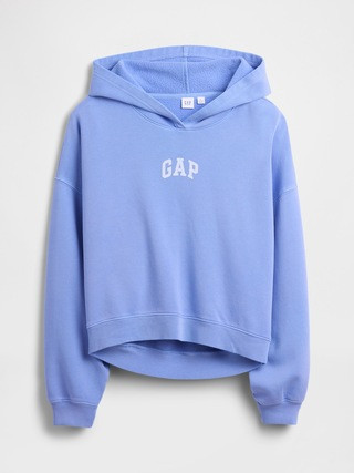 Relaxed Gap Mini-Logo Cropped Hoodie | Gap Factory