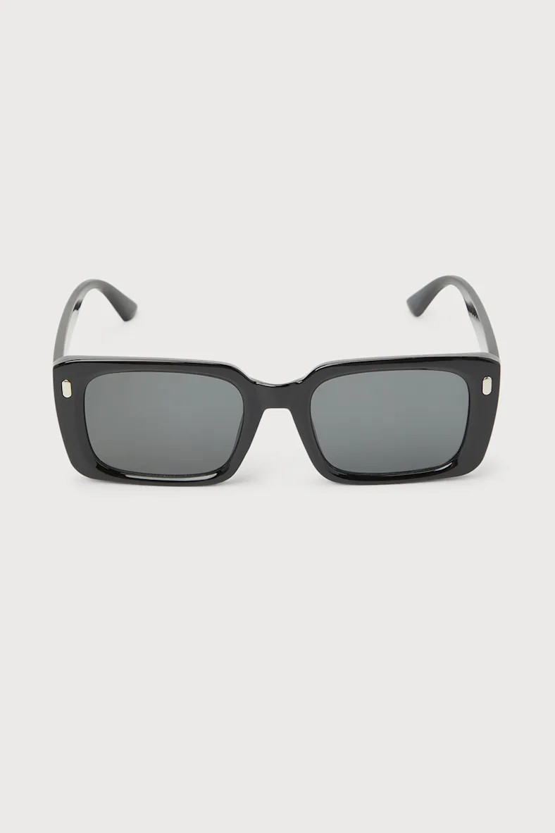 Modern Allure Black Rectangle Sunglasses | Lulus (US)