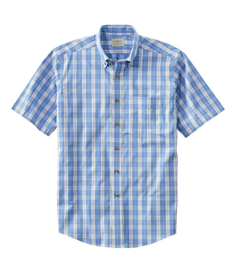 Men's Wrinkle-Free Twill Sport Shirt, Traditional Fit Short-Sleeve Plaid | L.L. Bean