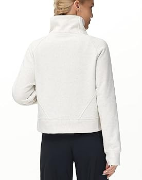 THE GYM PEOPLE Womens' Half Zip Pullover Fleece Stand Collar Crop Sweatshirt with Pockets Thumb H... | Amazon (US)
