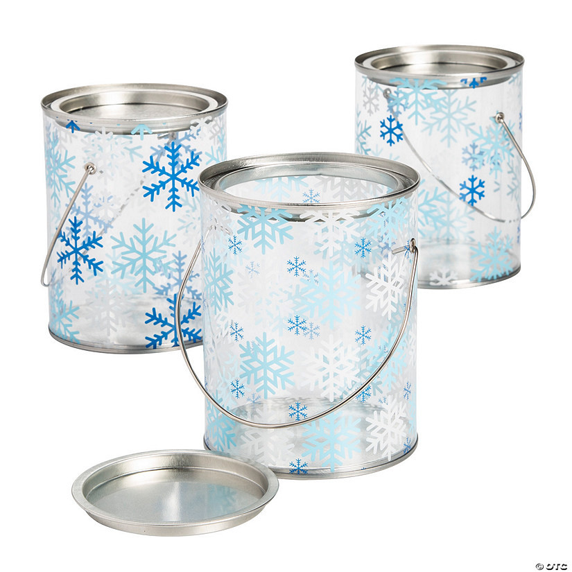 Winter Snowflake Paint Bucket Favor Containers - 6 Pc. | Oriental Trading Company