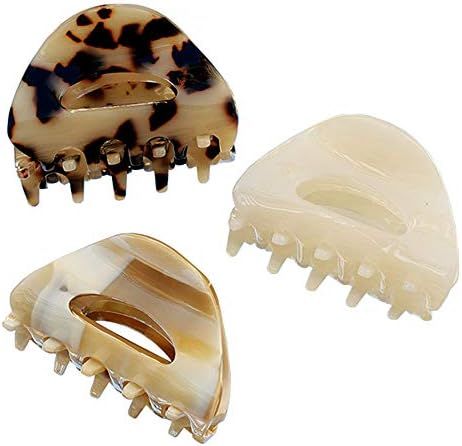 VinBee 3 PACK Hair Claw Clips, Cellulose Acetate Cutout Tortoise Shell Barrettes Claw Clips, Cell... | Amazon (US)
