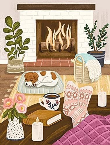 500 Piece Puzzle for Adults Hygge Collection Cozy Fireplace by Olivia Gibbs Watercolor Art Bluebo... | Amazon (US)
