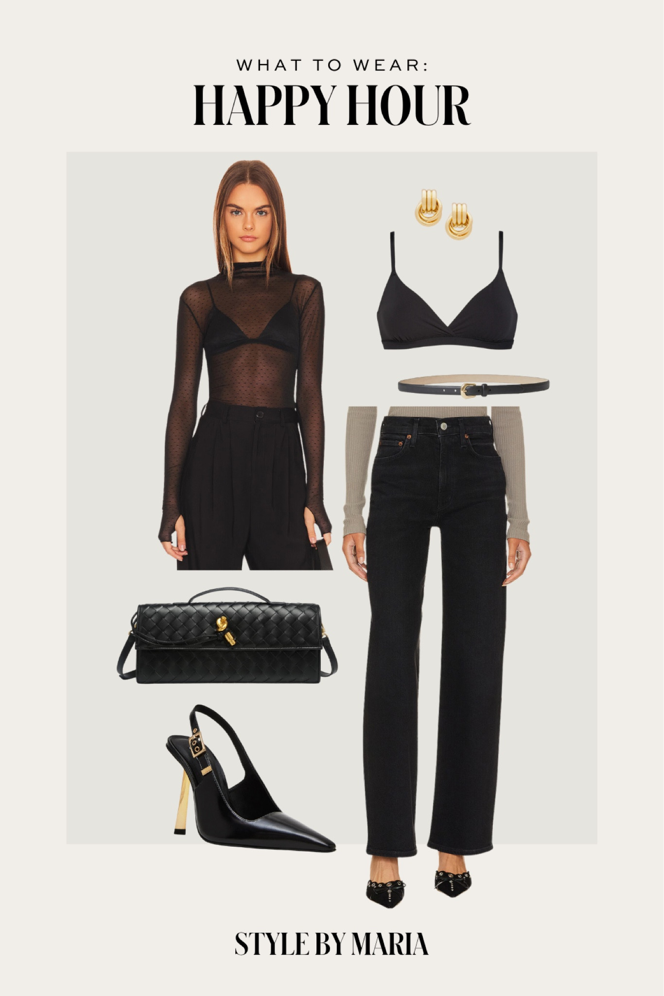 Fall date night outfit
Free people sheer top under $50
Skims bra
Agolde black jeans
Steve Madden slingback pumps
Amazon woven clutch 

#LTKSeasonal #LTKItBag #LTKFindsUnder100