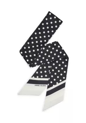 Anne Klein Women's Square and Twilly Scarf Set, Black | Belk