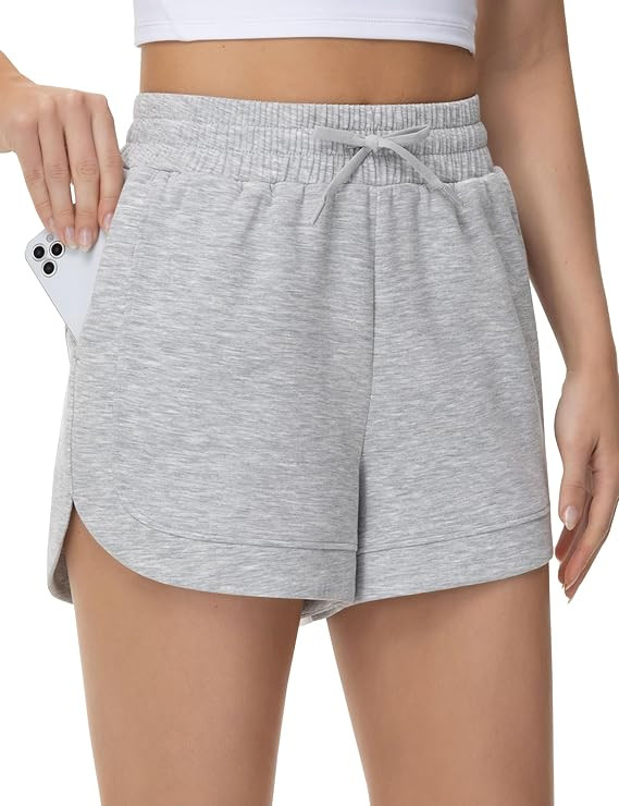 THE GYM PEOPLE Women's Drawstring Sweat Shorts Soft Comfy Dolphin Workout Running Lounge Shorts w... | Amazon (US)