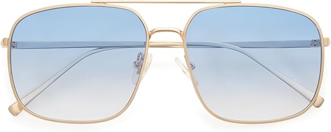 SOJOS Trendy Square Aviator Sunglasses for Women Men, Gold Frame Light Tint Gradient Shades SJ117... | Amazon (US)