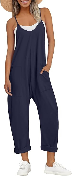 AUTOMET Jumpsuits for Women Casual Summer Outfits Rompers Comfy Beach Vacation Trendy Overalls Ju... | Amazon (US)