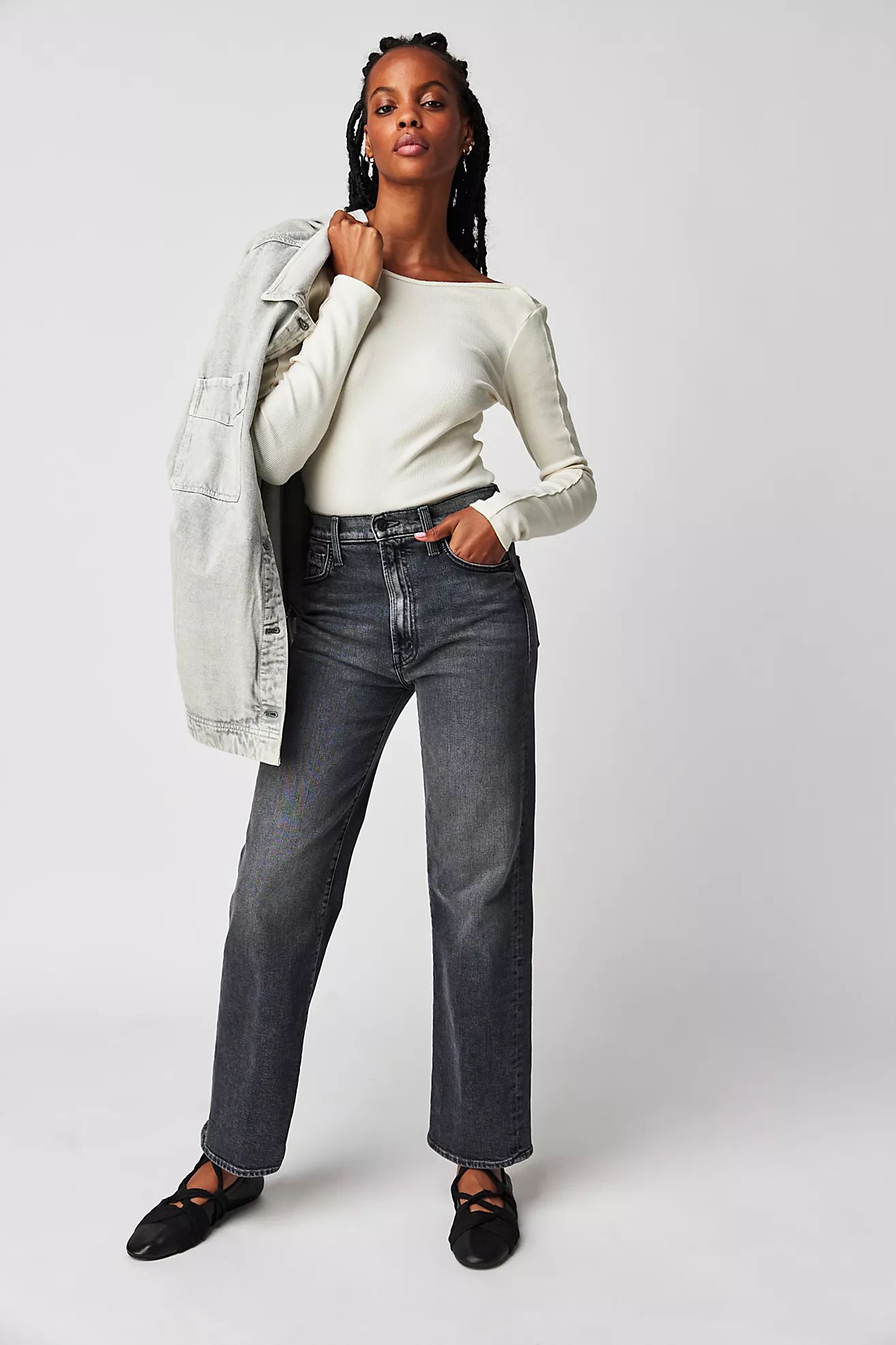 MOTHER The Rambler Zip Flood Jeans | Free People (Global - UK&FR Excluded)