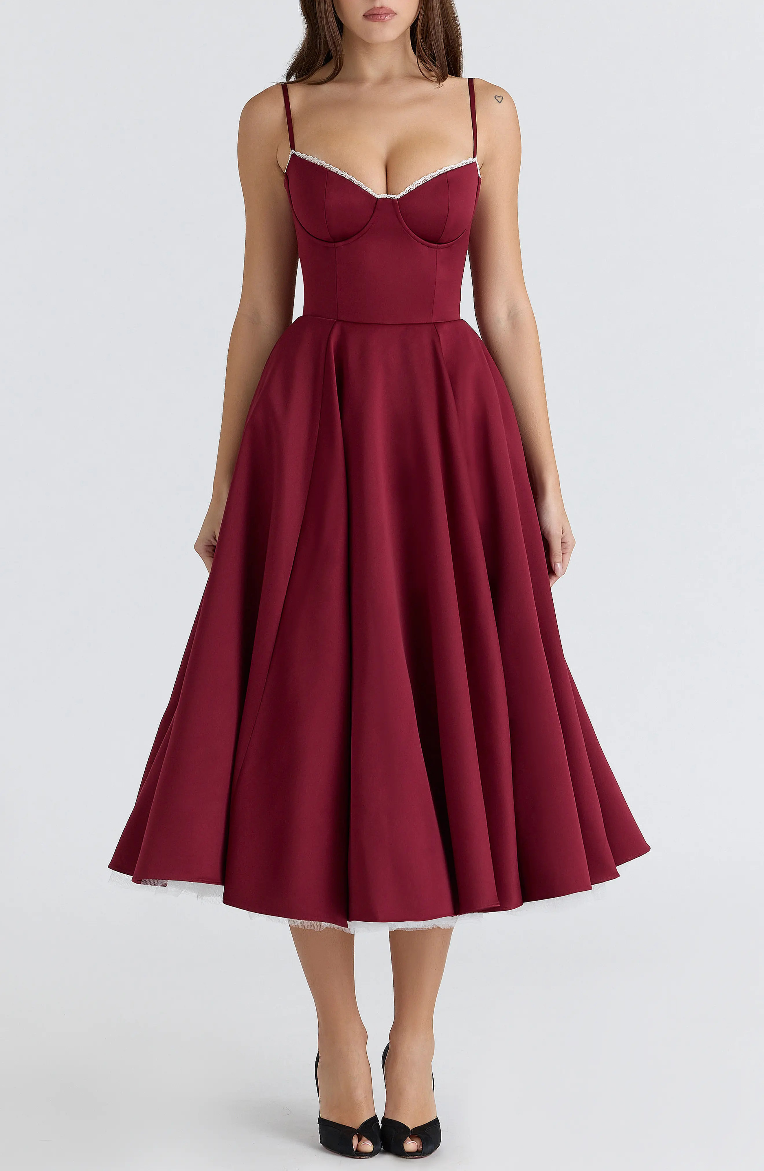 HOUSE OF CB Mademoiselle Sweetheart Neck Satin Cocktail Dress (Women) | Nordstrom | Nordstrom