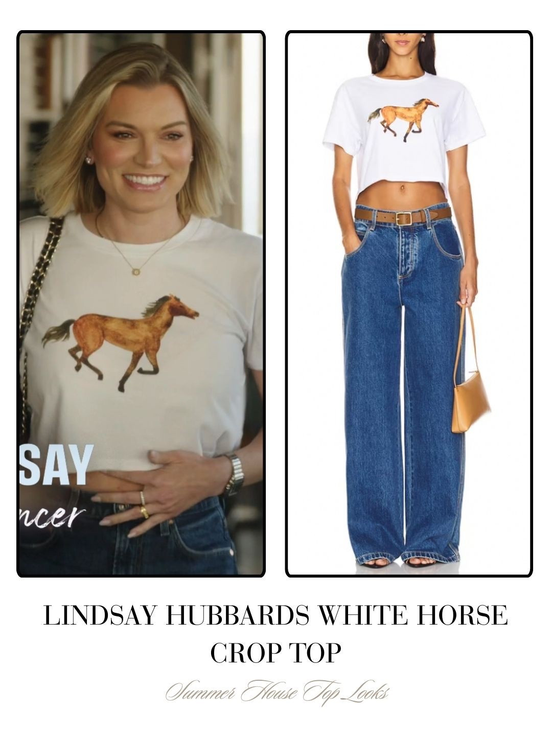 Lindsay Hubbard’s White Horse Crop Top 