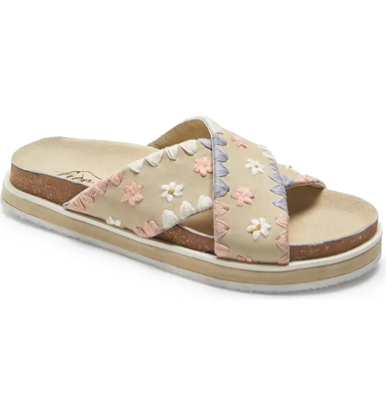 Free People Wildflowers Embroidered Slide Sandal | Nordstrom | Nordstrom