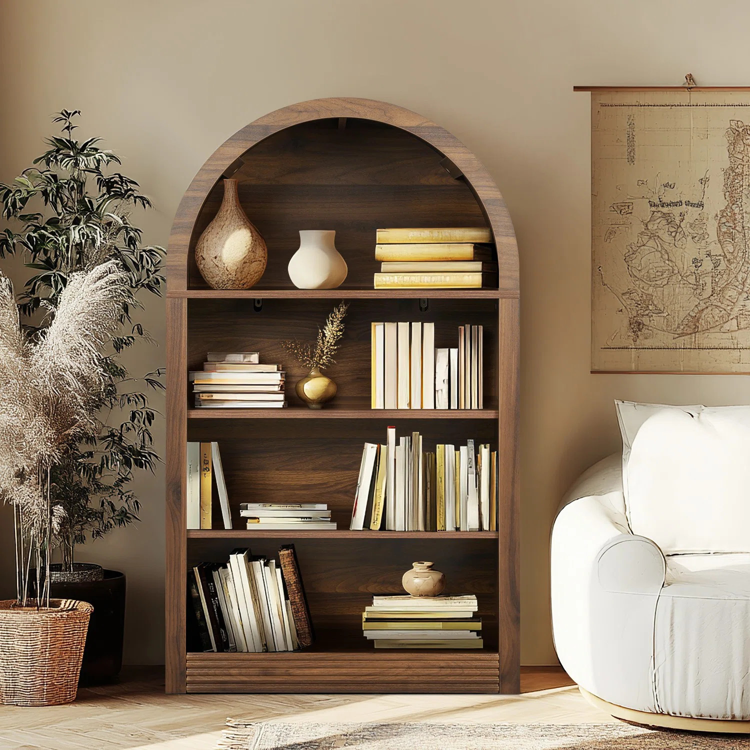Ebern Designs Small Bookcase Arched Bookshelf & Reviews | Wayfair | Wayfair North America