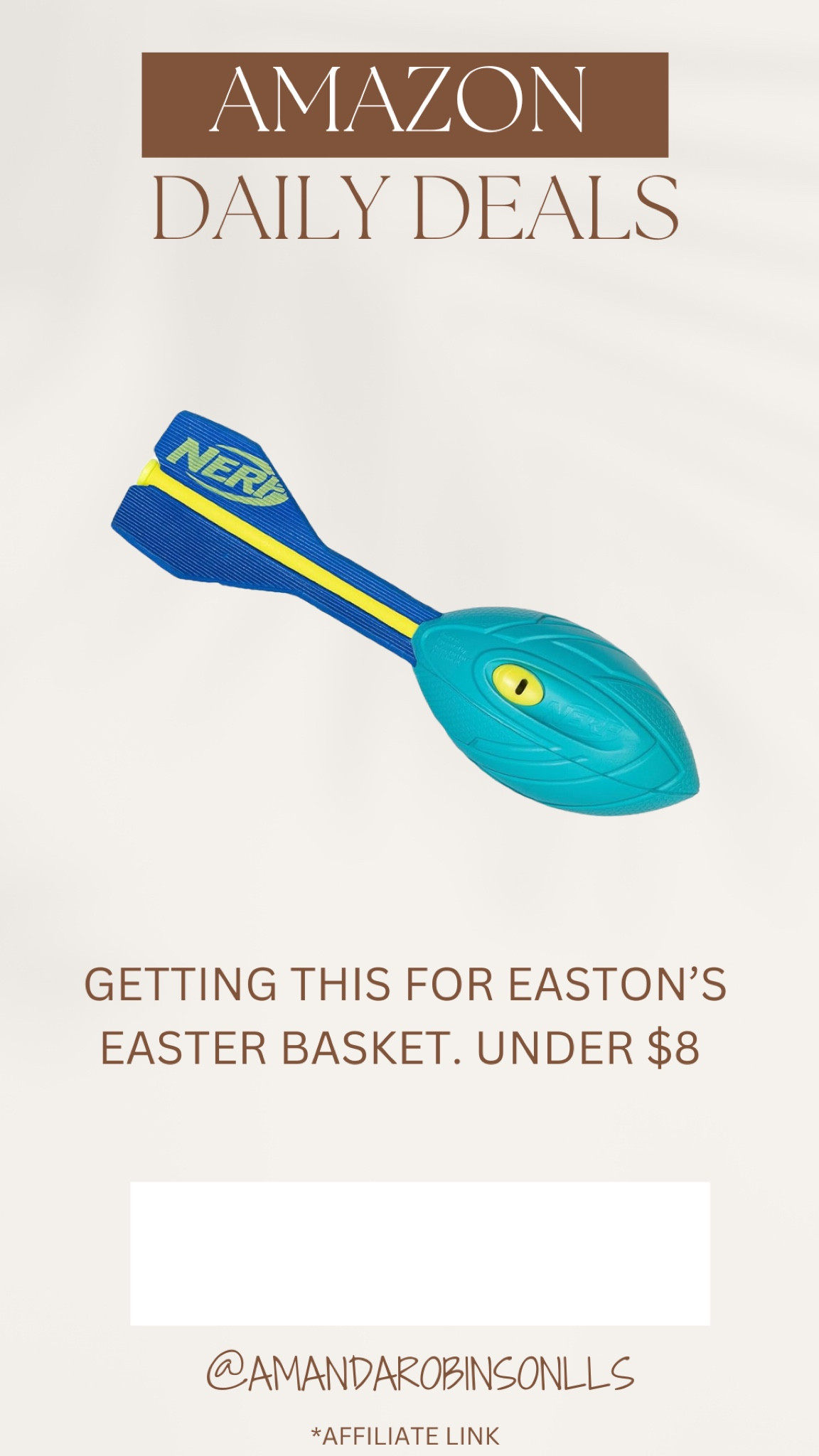 Amazon Daily Deals
Nerf foam football 

#LTKkids #LTKfindsunder50 #LTKsalealert