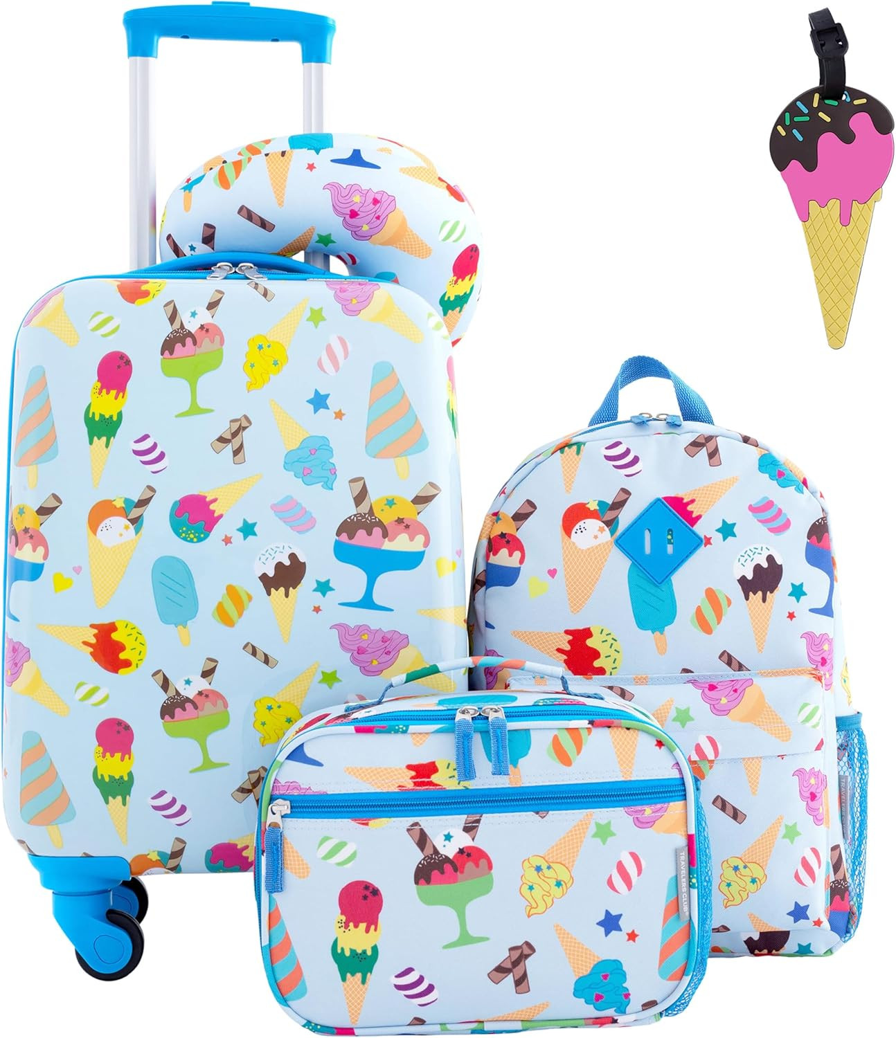 Travelers Club 5 Piece Kids' Luggage Set, Ice Cream | Amazon (US)