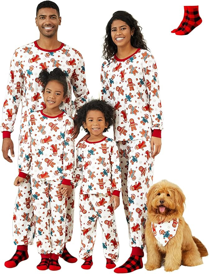 PATPAT Christmas Family Matching Pajama Sets Includes Christmas Socks - Perfect for Family Photos... | Amazon (US)