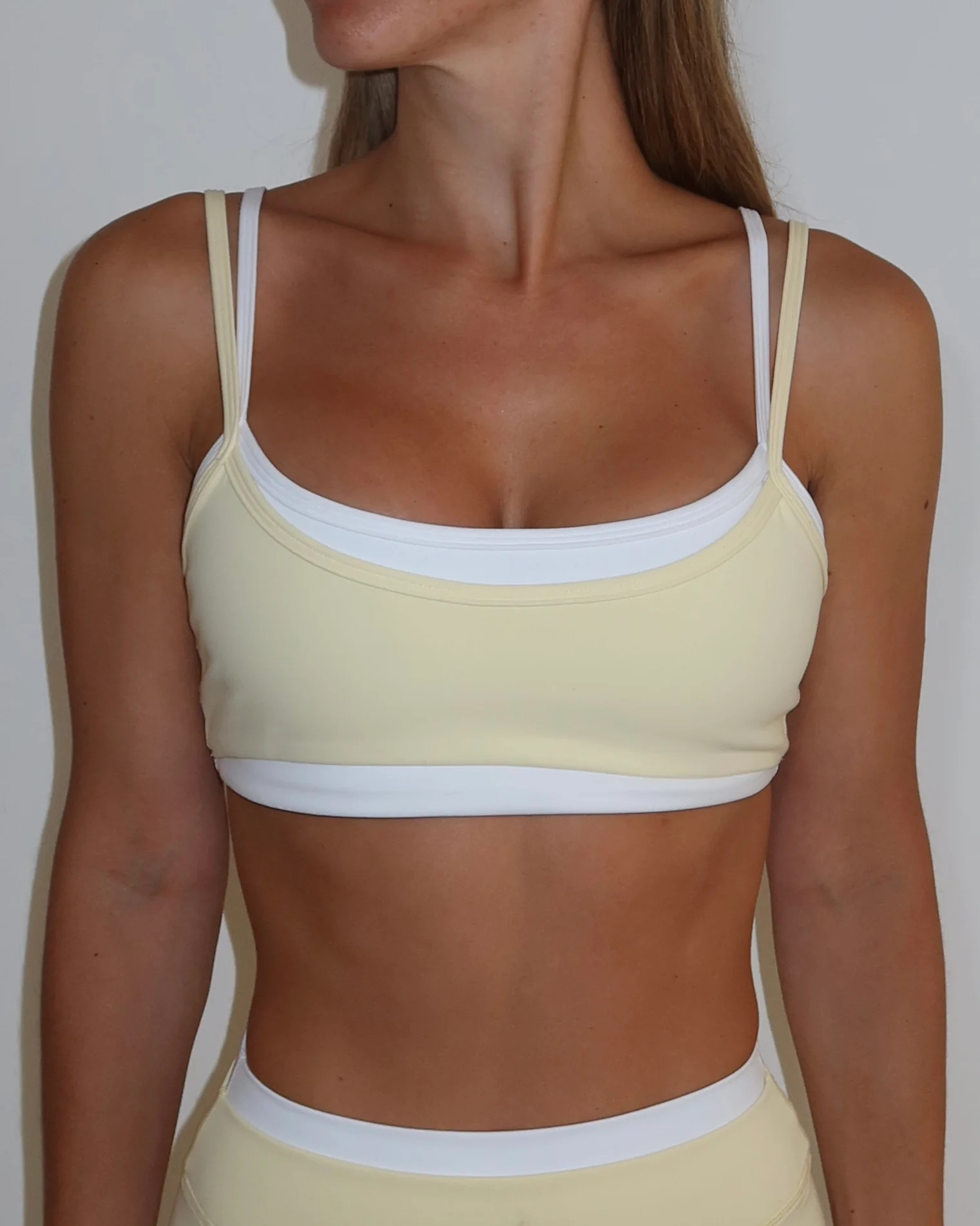 Double Layer Scoop Bra - Daylight & White | Liaison the Label